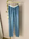 Jeans fluide, taille satinée