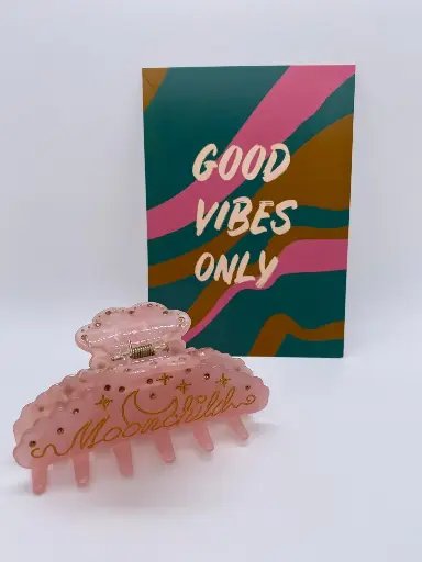 Pince à cheveux strass rosé